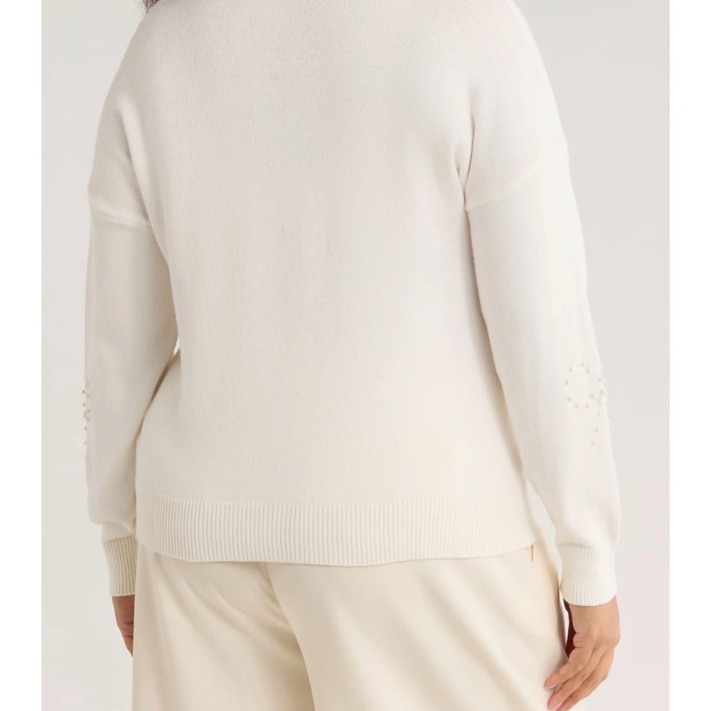 Ivory Rhinestone Heart Sweater - Picture 4 of 7